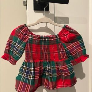 Janie & Jack Plaid Holiday Top for Baby Size 6-12mo